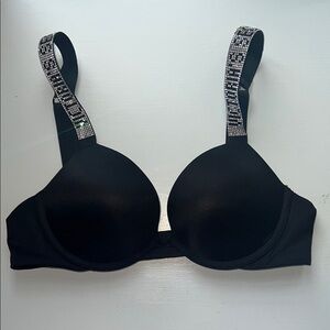 Victoria’s Secret Bombshell Black Bra with Bedazzled Straps